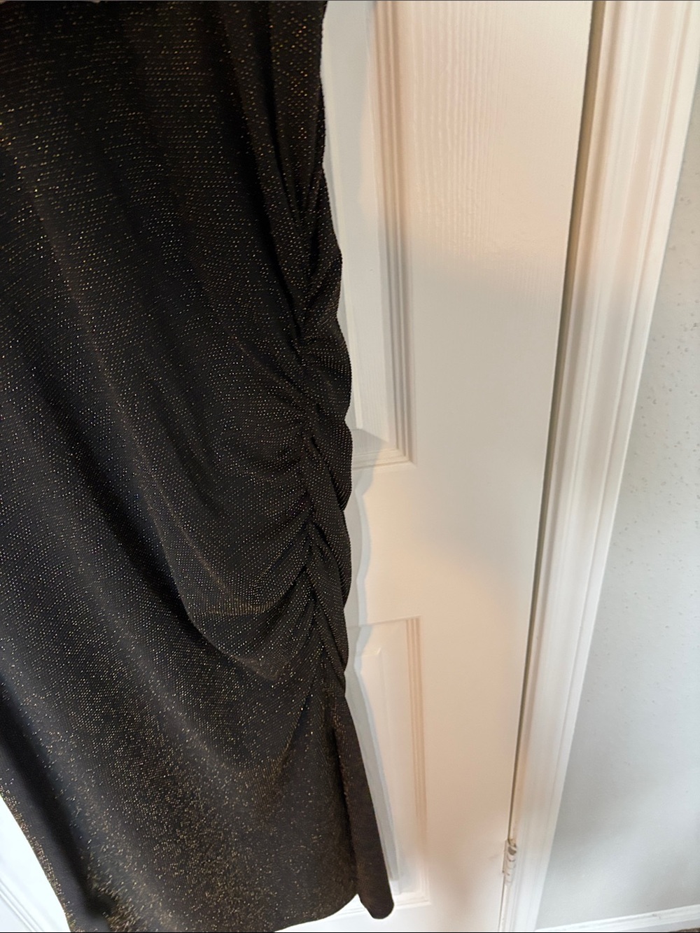Michael Michael Kors Classic Black and Gold Sparkle Short-Sleeve Midi Dress - Picture 5 of 7